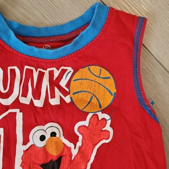 Sesame Street Elmo Basketball Sports Muscle Tank Top Shirt 2T - Picture 2 of 8